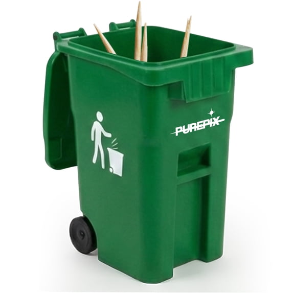 PurePix Mini Trash Bin with Lid – Small Desk Trash Can for Toothpicks, Office, Home & Car – Green