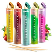 PurePix QuitPix to Help Quit Smoking Extra Thick Boosting Flavored Toothpicks with Lobelia - Aromatherapy - Oral Fixation - Nicotine Free Toothpicks - 5 Flavors Kosher Variety Pack
