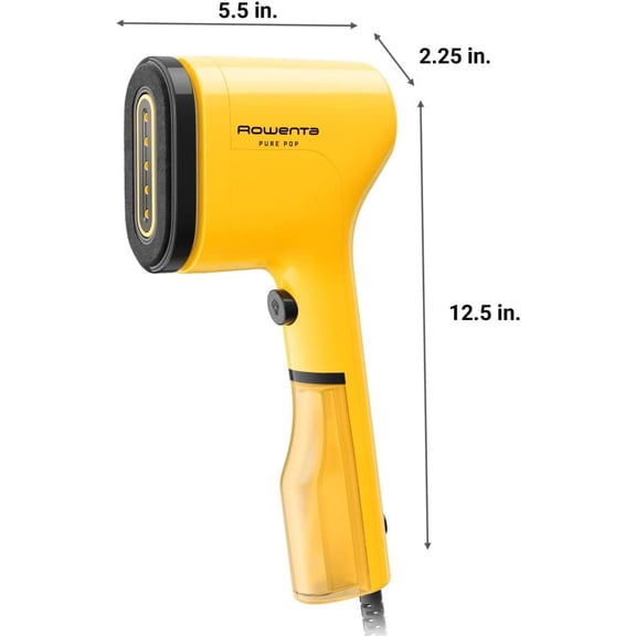 PurePop Handheld Steamer for Clothes 1.5Lbs 15 Second Heatup,2.3 Oz Capacity 1150 Portable,Ironing,Fabric Steamer,Garment Vacation Essentials,Travel Must Have Yellow DR2026 DR2026U1