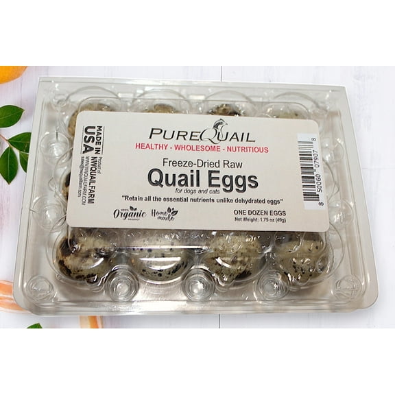 PureQuail Freeze-Dried Organic Egg Topper for Dogs or Cats, One Dozen
