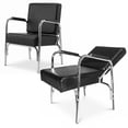 thumbnail image 1 of PureSana 2 Pack Chromium Ella Professional Auto Reclining Shampoo Chair, Black, 1 of 12