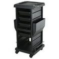 thumbnail image 1 of PureSana Chromium Professional 4 Drawer Rolling Salon Trolley Cart, Black, 1 of 5