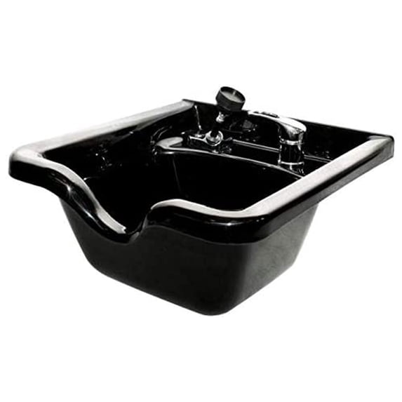 PureSana Chromium Square Professional Grade Shampoo Bowl and Fixture Set