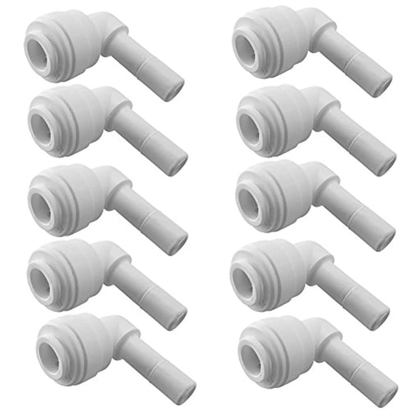PureSec 2020 Stem Elbow Connector 1/4-inch 90 degree elbow Push to Connect Plastic Quick Fittings for RODI System(10 Pack)