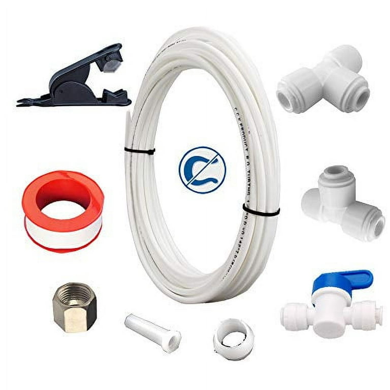 PureSec IMK01 Ice Maker Water Line Kit 3/8&1/4 Fridge Water Line  Connection DIY Kit for Connecting Reverse Osmosis Water Filtration System  to