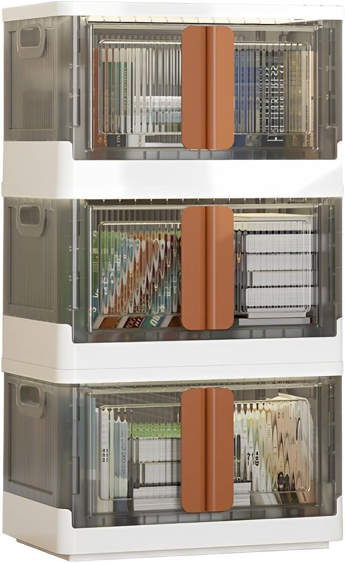 PureSell 84 Gallon Collapsible Storage Bins with Lids Stackable Storage ...
