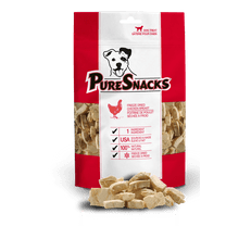 PureSnacks Chicken Freeze Dried Dog Treats, 1 Ingredient, Made In USA, 4.94oz