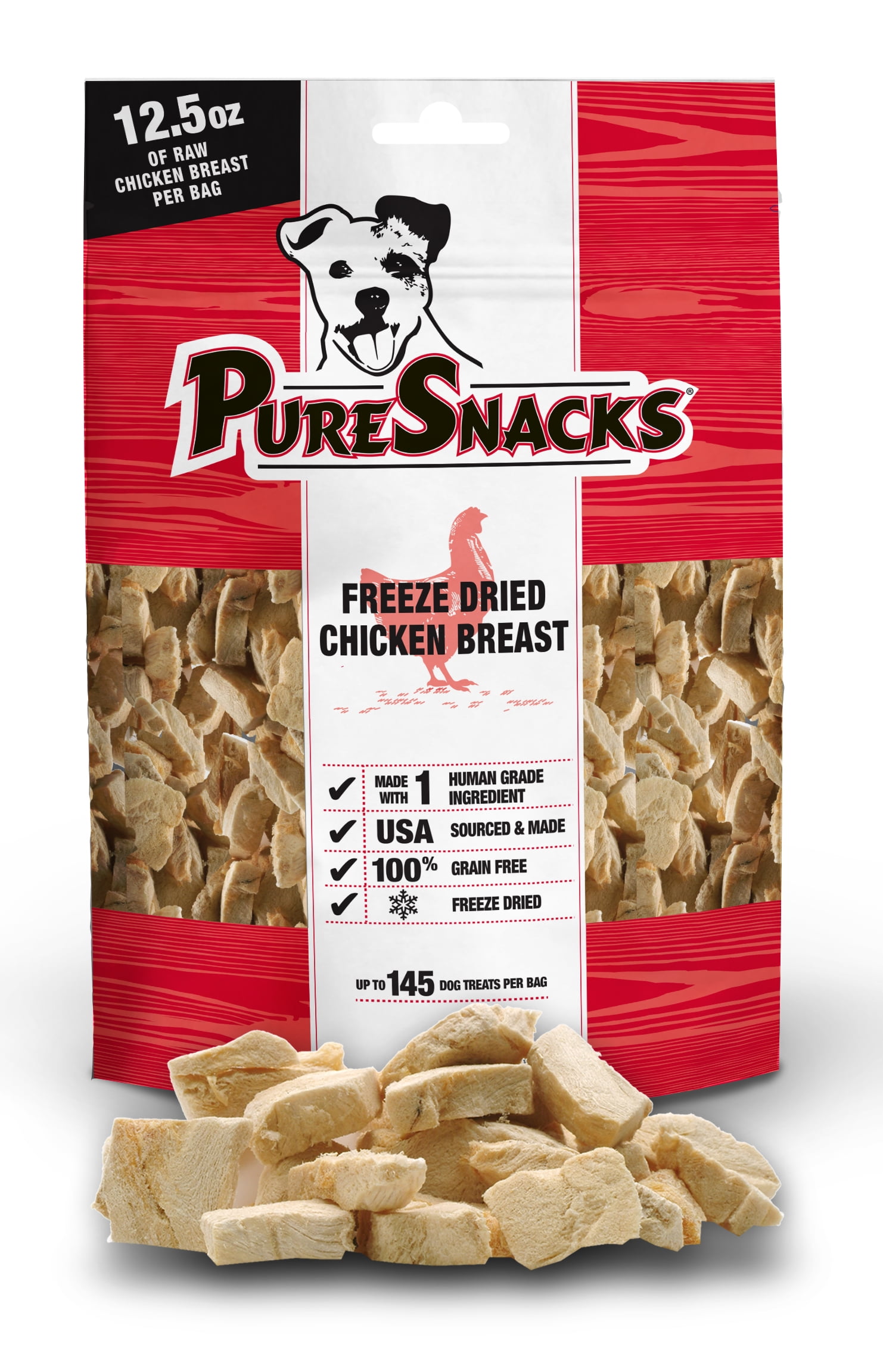 PureSnacks Freeze Dried Chicken Breast Dog Treats, 3.5 Oz.