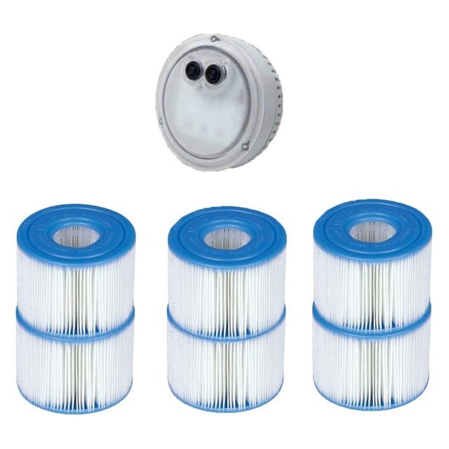 PureSpa LED Spa Light + Type S1 Pool Filter Replacement Cartridge (6