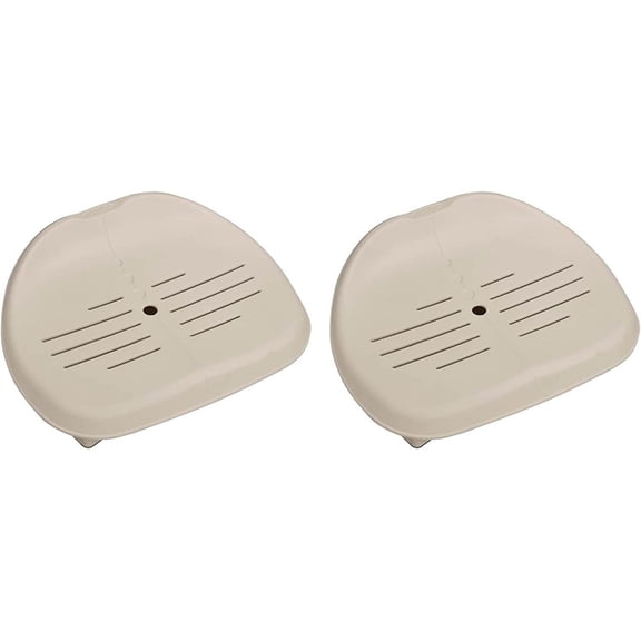 PureSpa Non-Slip Removable Contoured Seat for Inflatable Hot Tub Spa Accessory with Adjustable Heights, Tan, (2 PACK)