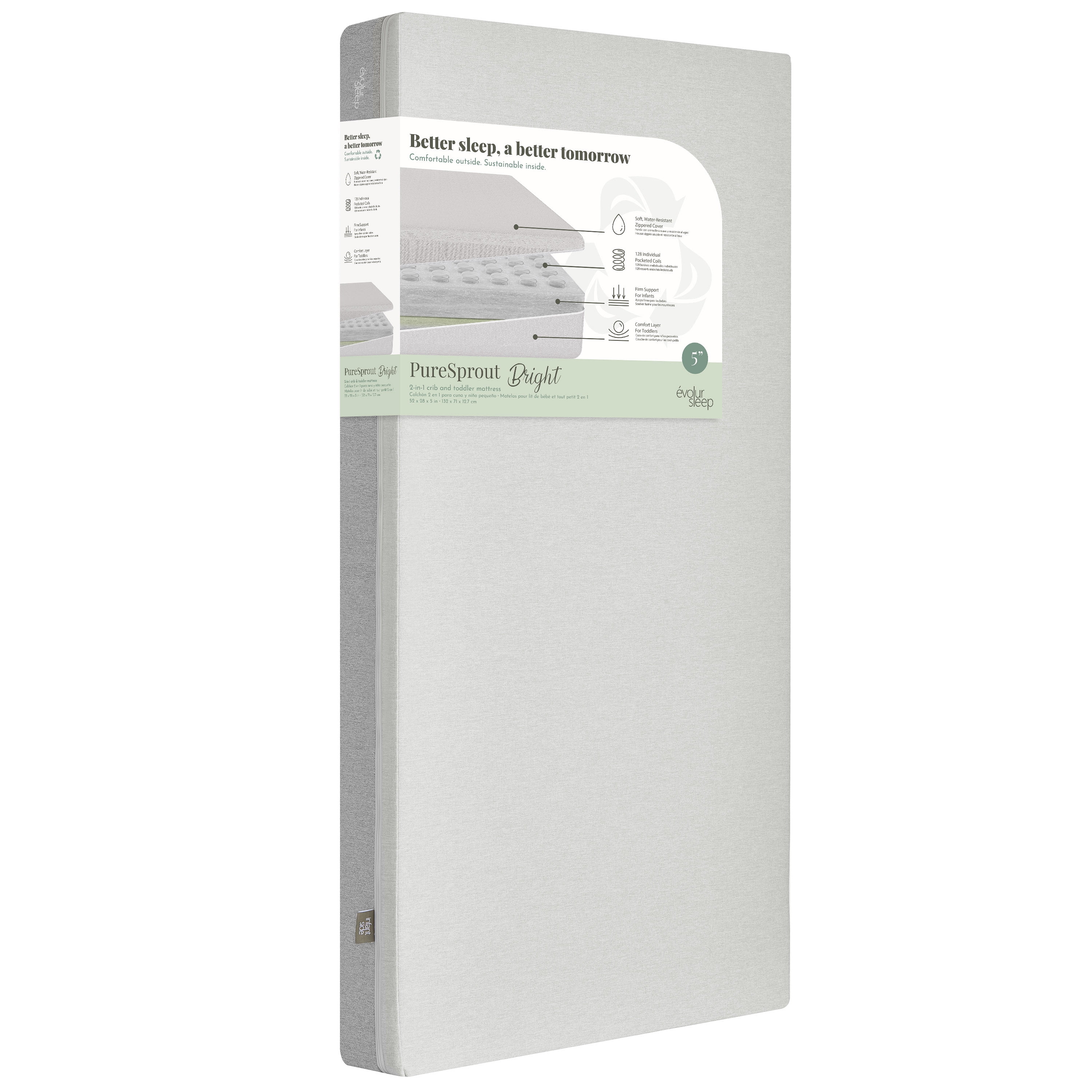 PureSprout Bright 5" Mattress | Linen