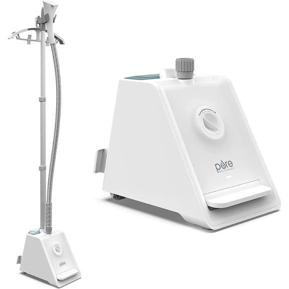 PureSteam Pro Upright Clothes Steamer - Professional Standing Garment & Foot Pedal Half Gallon Tank with 1 Hr of Steam at 4 Heat Levels that Heats in 45 Seconds