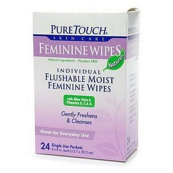 PureTouch Flushable Feminine Wipes, 24 Ct