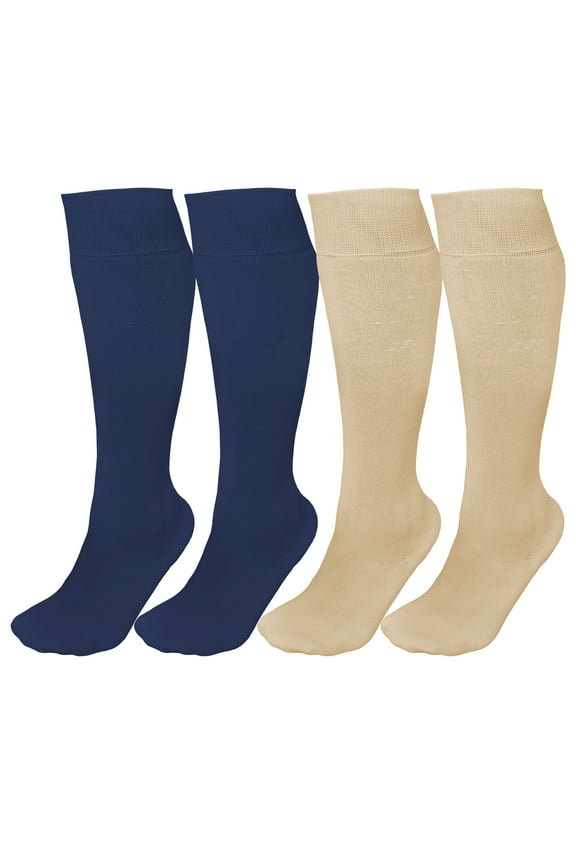 Knee High Socks for Women | Comfort Seam Soft Bamboo Rayon | Long Dress Socks for Women Athletic Socks 4 Pairs