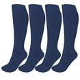 thumbnail image 1 of PureTwine Knee High Socks for Women Comfort Seam Soft Combed Cotton Blend Long Dress Socks for Women Athletic Socks 4 Pairs, 1 of 7