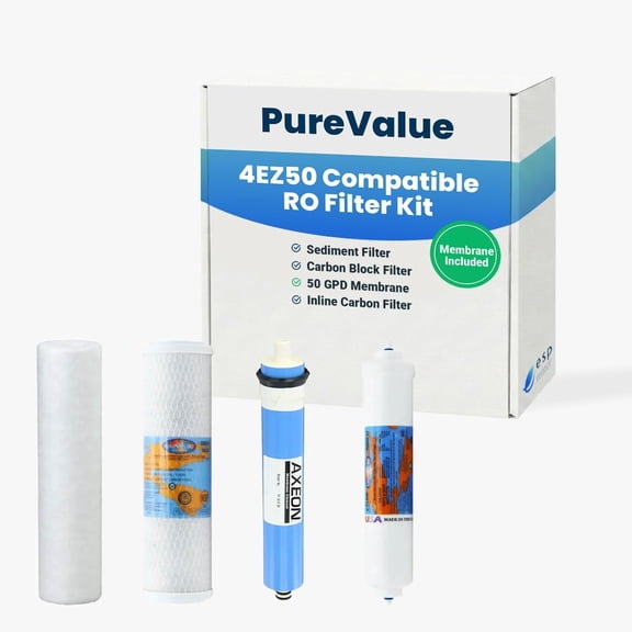 PureValue 4EZ50 Replacement Filter Kit with Membrane for 4-Stage RO System