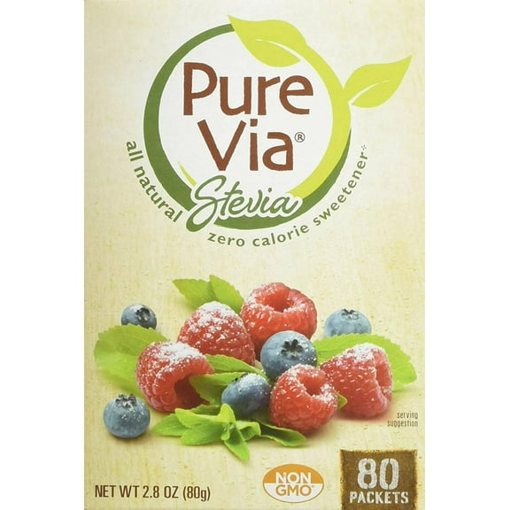 PureVia Stevia Zero Calorie Sweetener 80-Count Packets - 2 Pack