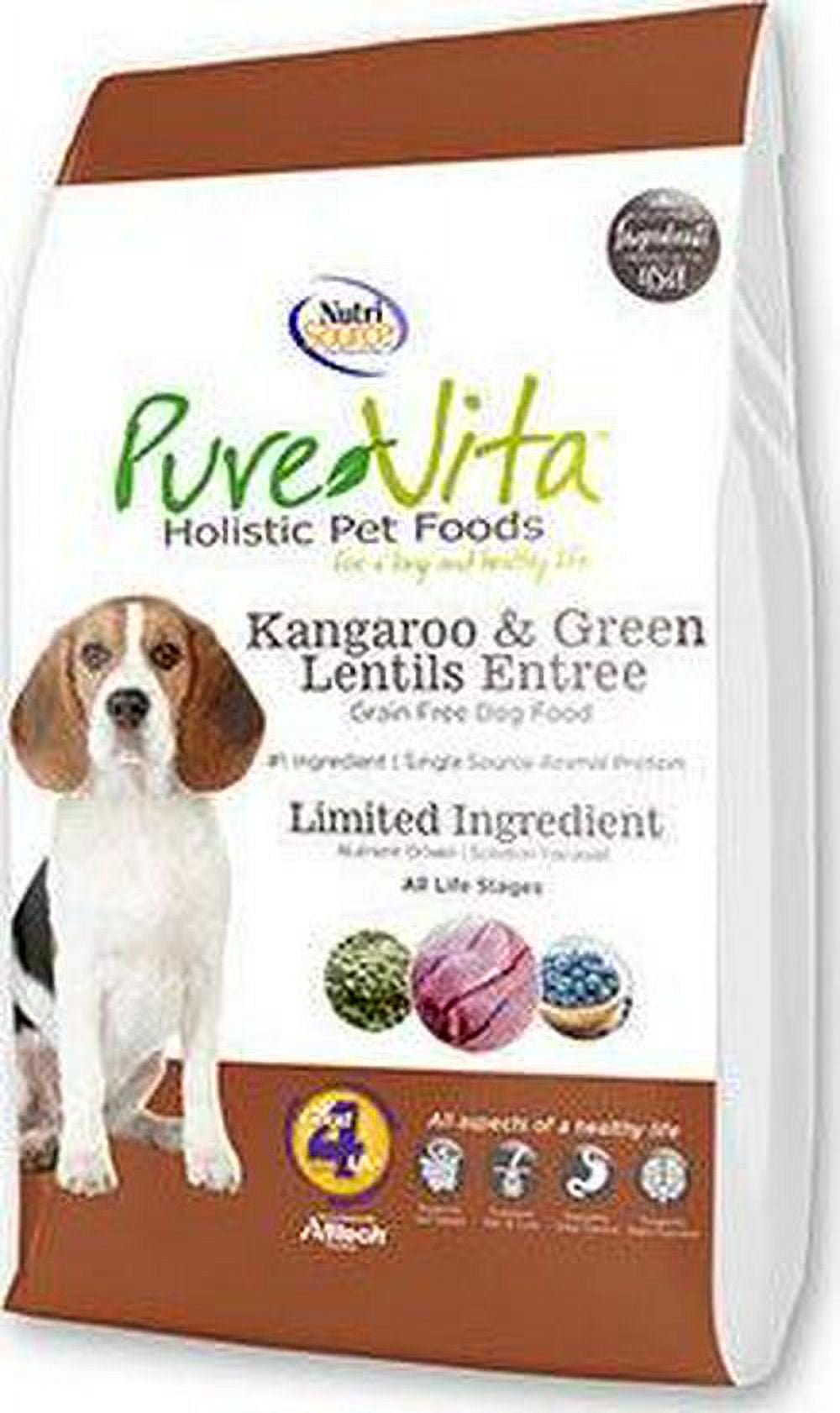 PureVita Grain Free Kangaroo and Green Lentils Dog Food 25 lb