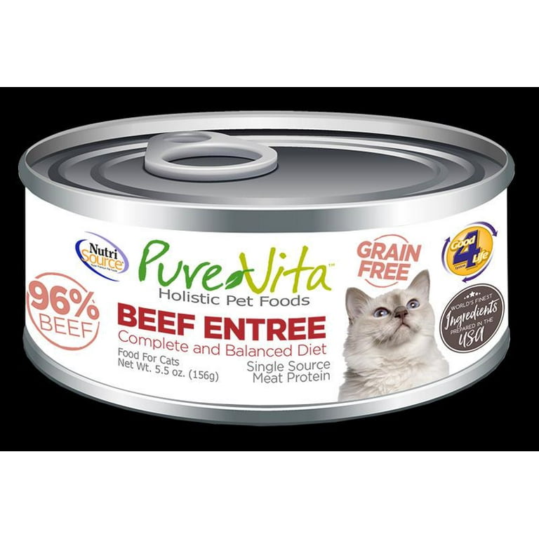 PureVita Grain Free 96% Real Beef Entree Canned Cat Food PureVita Grain Free 96% Real Beef Entree Canned Cat Food