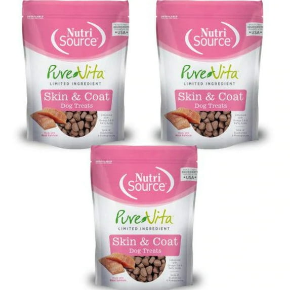 PureVita Skin Coat Dog Treats With Real Salmon 6 oz.