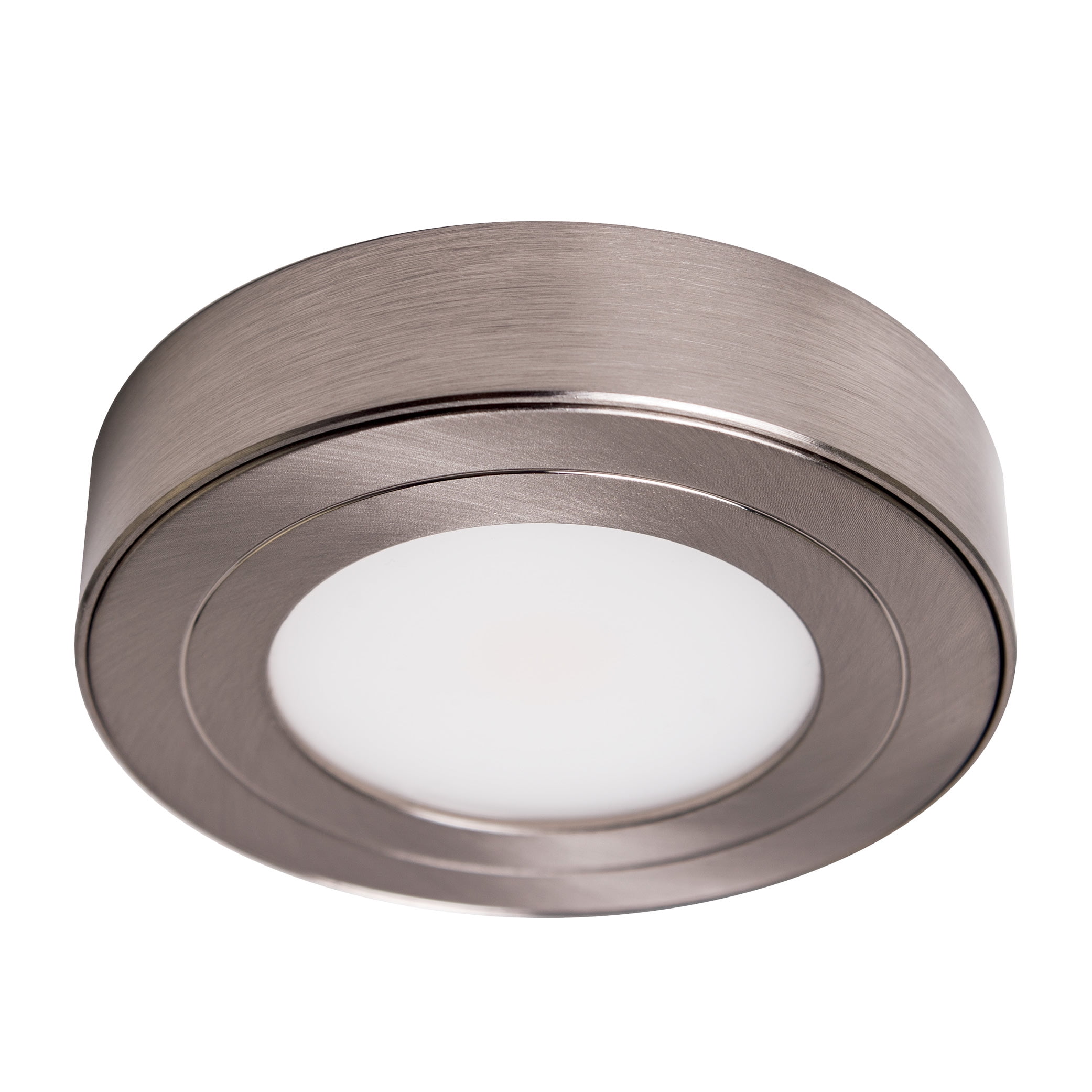 Brushed Steel Dimmable LED Puck Light with PureVue Technology
