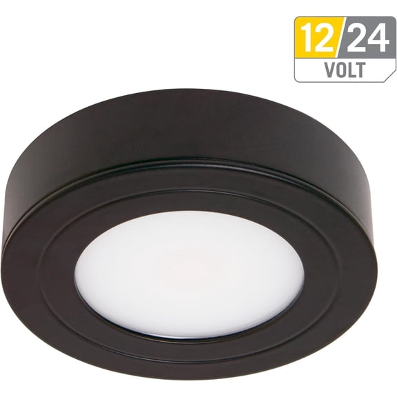 PureVue SoftBright-White (3000K) Dimmable LED Puck Light, Matte Black Finish, (233413)
