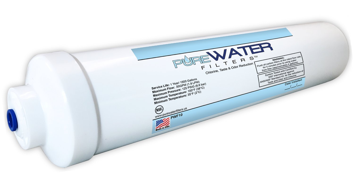 PureWater Filters Inline Filter Replacement For Refrigerators, Ice Makers, Coffee Makers, Water Fountains, Water Coolers, and More - image 1 of 8
