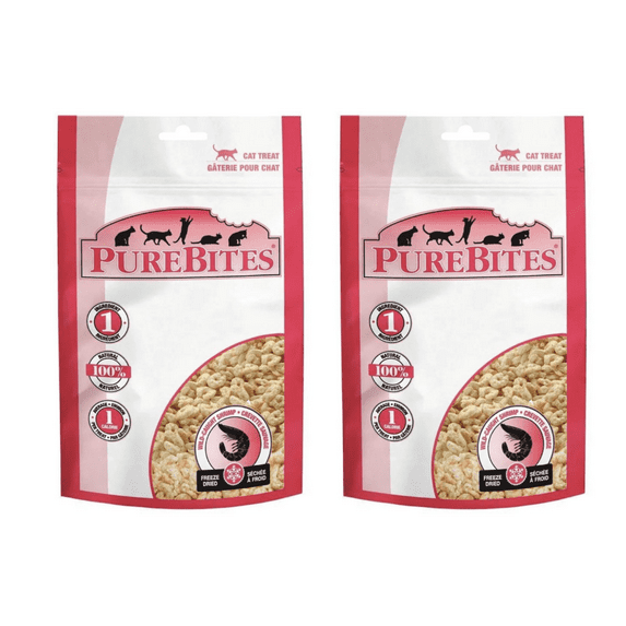 Purebites (2-Pack) 3oz Raw Freeze Dried Shrimp Per Bag 05/2025 Best Before