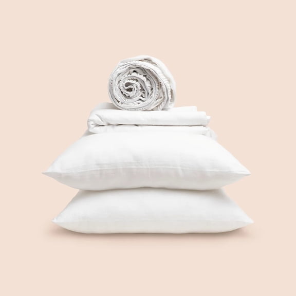 Purecare Dr. Weil Blended Linen Lightweight/Breathable Sheets White In Size Queen