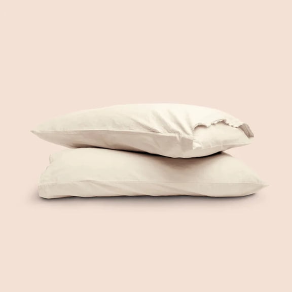 Purecare Dr. Weil Garment Washed Percale Pillowcases Ecru In Size King