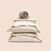 Purecare Dr. Weil Garment Washed Percale Sheets Ecru In Size Cal King
