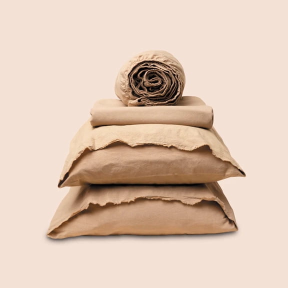 Purecare Dr. Weil Garment Washed Percale Sheets Ochre In Size King