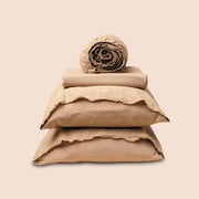Purecare Dr. Weil Garment Washed Percale Sheets Ochre In Size Queen