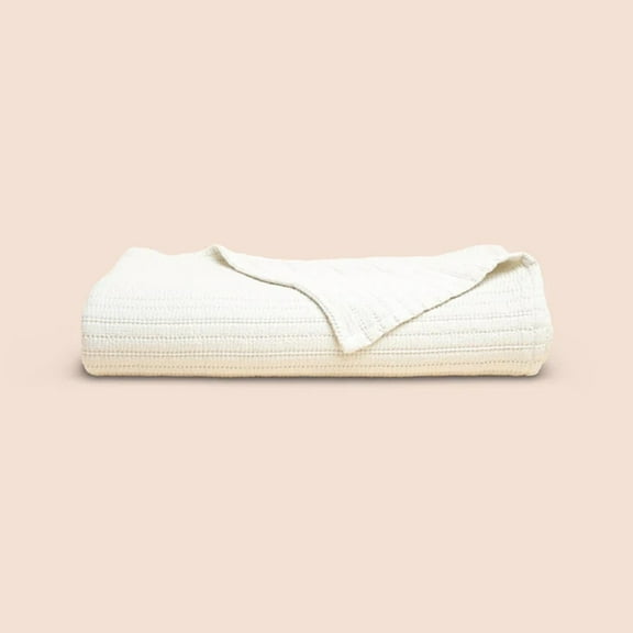 Purecare Dr. Weil Ridgeback 100% Cotton Coverlet Ecru In Size Queen