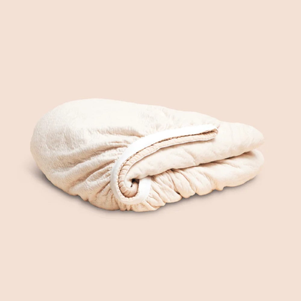 Full Size Off-White Cotton Wool Mattress Protector