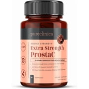 Pureclinica Extra Strength ProstaC, Premium Men s Formula with Saw Palmetto, Beta-Sitosterol, Pygeum, Nettle, Lycopene, Zinc & Vitamin D3, 90 Capsules 3-Month Supply