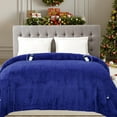 thumbnail image 1 of Puredown Electric Heated Blanket King Size with Dual Control, Heated Blanket with 10 Heating Levels, 1-12 Hours Auto Shut Off, Machine Washable, Fast Heating Warming Throws (100x90 Inches, Navy), 1 of 8