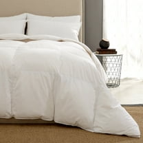 Puredown Heavy Weight White Goose Down Fiber Gusseted Comforter, Twin