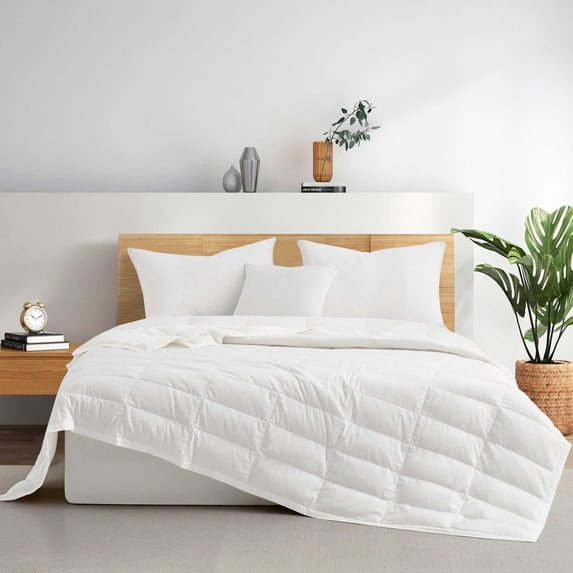 Puredown Light Weight Down Blanket, Cotton Cover, Satin Weave