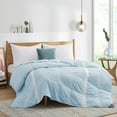 thumbnail image 1 of Puredown Lightweight Breathable Cooling White Down Comforter, Mesh Design Oversized Blanket, King, Blue, 1 of 5