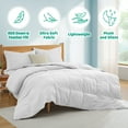 thumbnail image 1 of Puredown Lightweight Premium White Goose Down and Feather Fiber Comforter with 360TC Ultra Soft Fabric, White, Twin, 1 of 6
