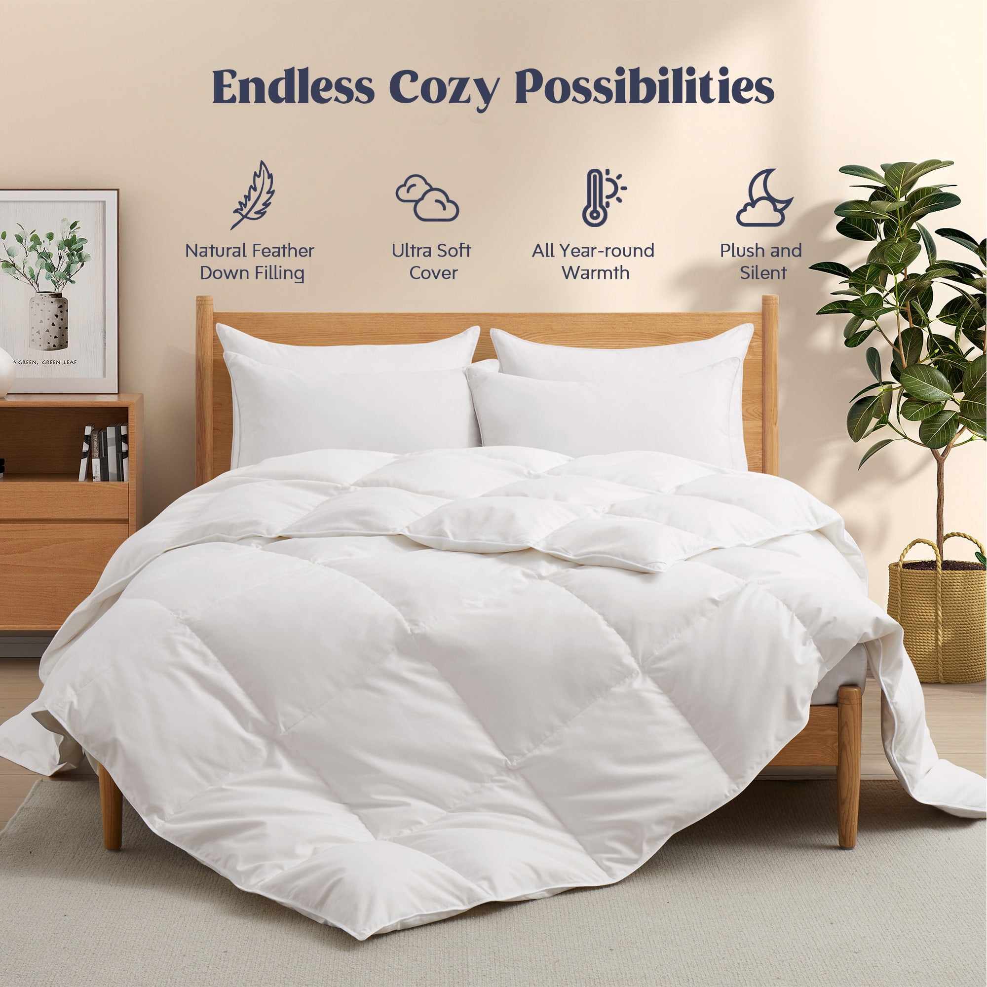 Canadian Down & Feather Company 650 Loft White Goose Down Comforter, All Season Weight