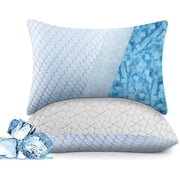 Puredown Memory Foam Pillows Standard/Queen Size, Set of 2, Reversible Cooling and Temperature Regulating, Adjustable Cube Pillows for Side, Back and Stomach Sleepers