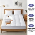 thumbnail image 1 of Puredown PCM Technology Cooling Cover 100% Polyester Mattress Topper, White, King Size, 1 of 5