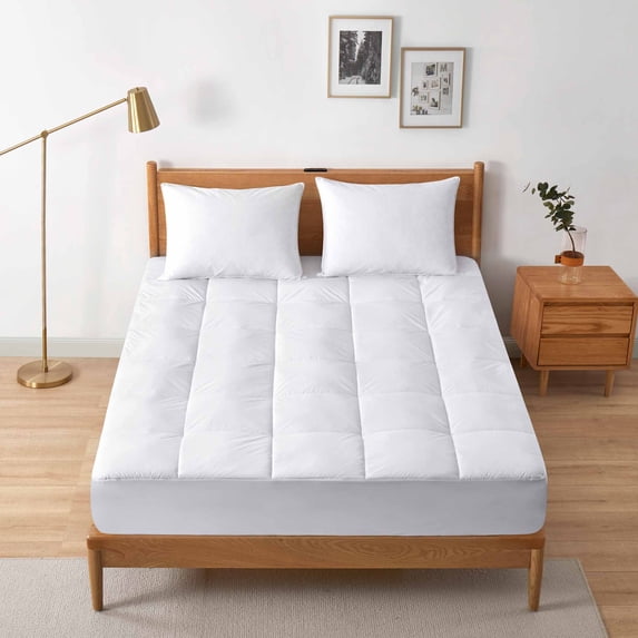 Puredown PCM Technology Cooling Cover 100% Polyester Mattress Topper, White, Twin Size