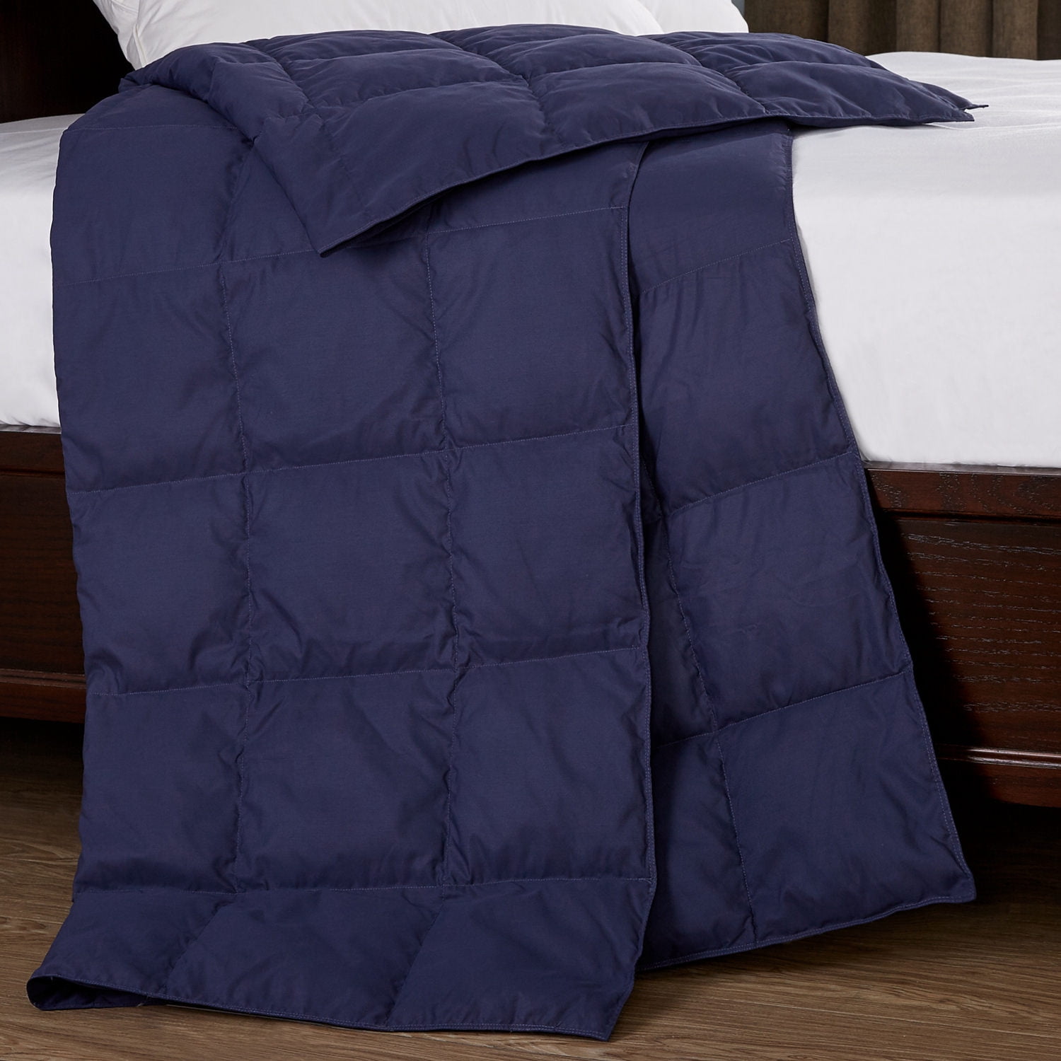 Puredown Packable Down Throw Blanket, Down-proof Fabric, 50x70'', Navy