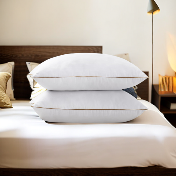 Puredown Soft Standard Premium Microfiber Goose Feather Bed Pillows - Skin Friendly (2 Count)