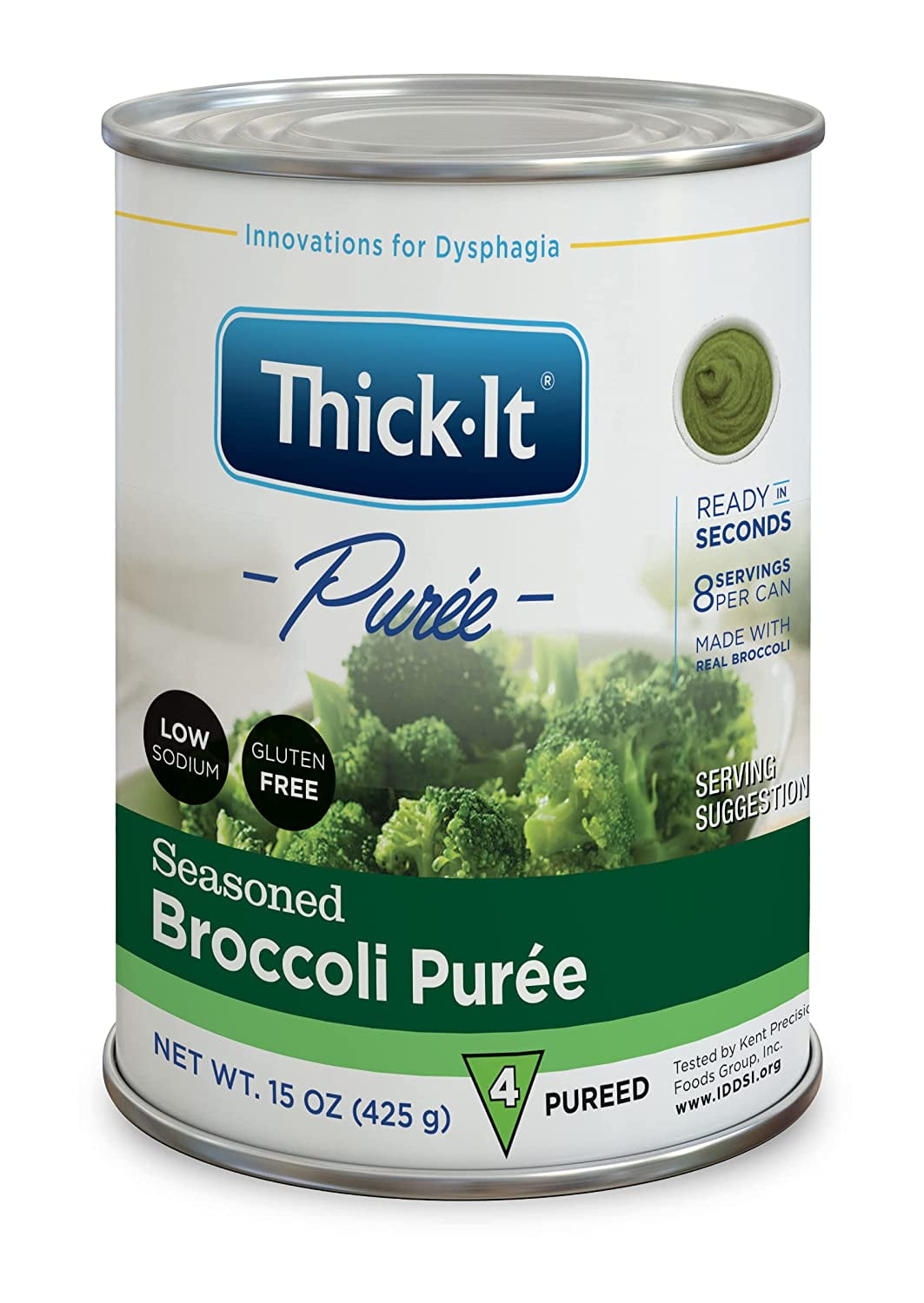 Pureed Seasoned Broccoli (IDDSI), Made with Real Broccoli, Savory