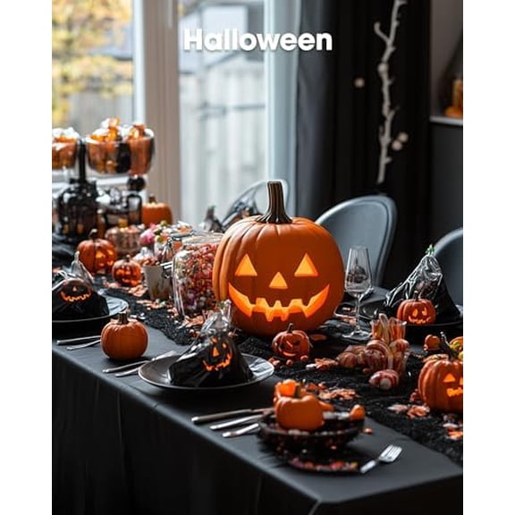 Pureegg Plastic Table Cloth Disposable 6 Pack, 54 x 108 Inch Table Cloths, Halloween Party Decorations, Summerween Decor, Halloween Tablecloths, Rectangle, Plastic Cover, Waterproof, Black