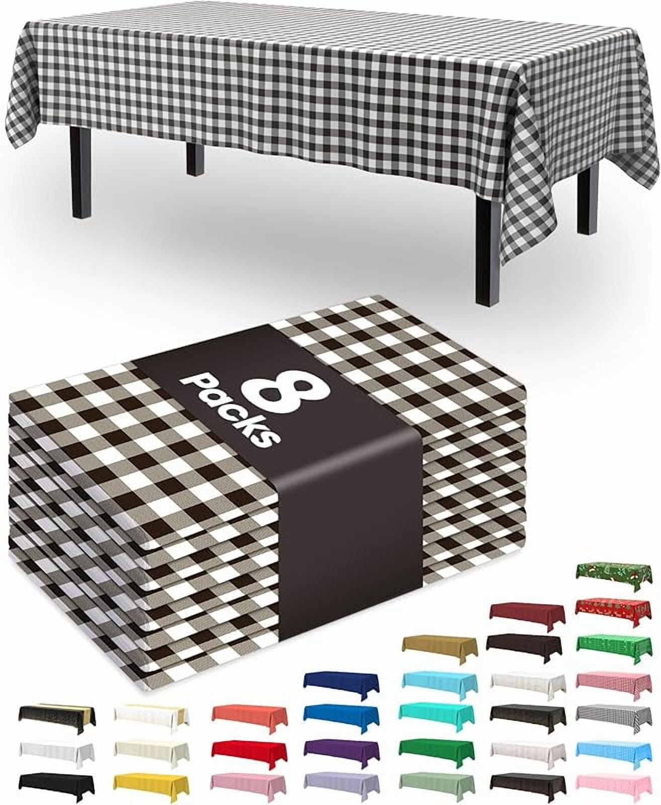Pureegg Plastic Table Cloth Disposable 8 Pack, 54 x 108 Inch Table ...